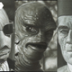 Black and white illustrations of three Universal Monsters--the Invisible Man, Creature From the Black Lagoon, and the Mummy--by Ashton Gallagher.